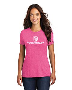 District ® Women’s Perfect Tri ® Tee - 2 Location Imprint - ASP 2023 Conference Logo-Fuchsia Frost