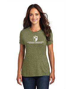 District ® Women’s Perfect Tri ® Tee - 2 Location Imprint - ASP 2023 Conference Logo-Military Green Frost