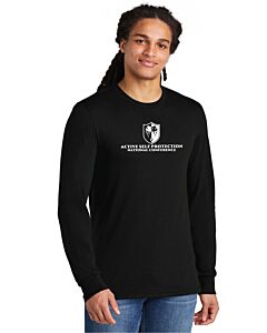 District ® Perfect Tri ® Long Sleeve Tee - 2 Location Imprint - ASP 2023 Conference Logo-Black