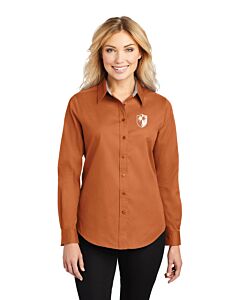 Port Authority® Ladies Long Sleeve Easy Care Shirt - Left Chest Embroidery - Shield Logo