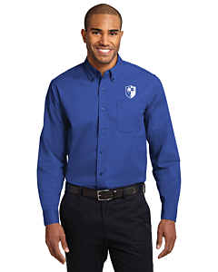 Port Authority® Long Sleeve Easy Care Shirt - Left Chest Embroidery - Shield Logo-Royal